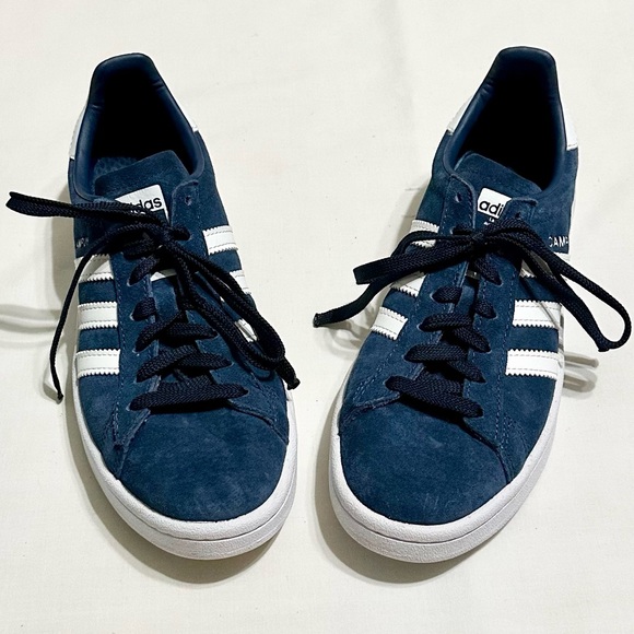 Women’s Adidas Campus Sneakers, Blue Suede and White Leather, Clean EUC - 6 US - Picture 14 of 17